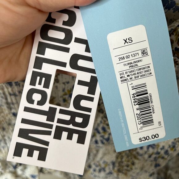 NWT Women's Floral Print Long Sleeve Ruched Button-Up Reese Bulstein Xs #497 - Picture 10 of 12